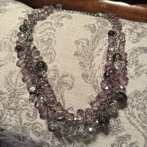 Sophisticated WHBM Silver and Purple Layered Necklace